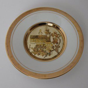Japanese Floral Calendar Chokin Plate Collection gold art 6" collector plate